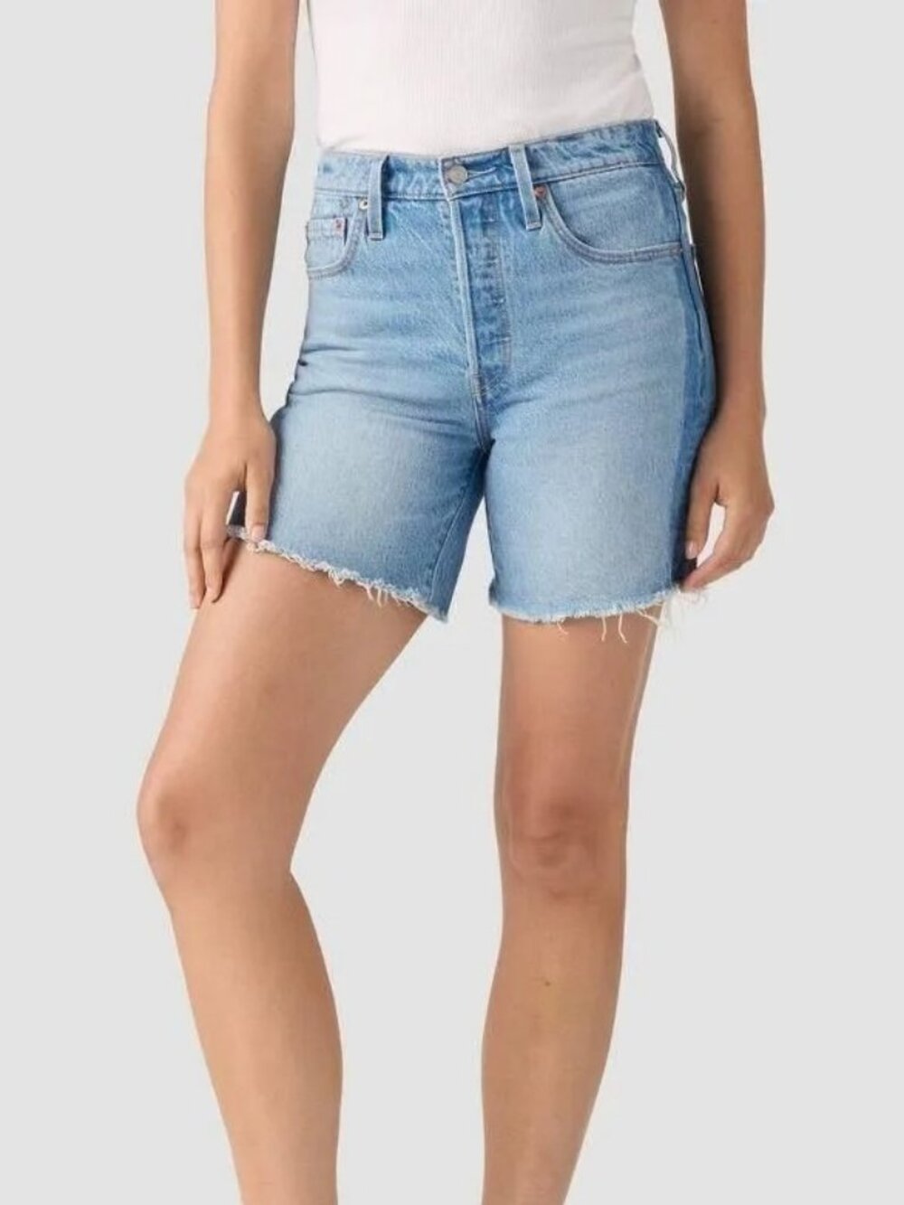 Levi's Women's 501 Mid-Thigh Shorts So So No No Light Wash Sz 31 NWT MSRP $54.99